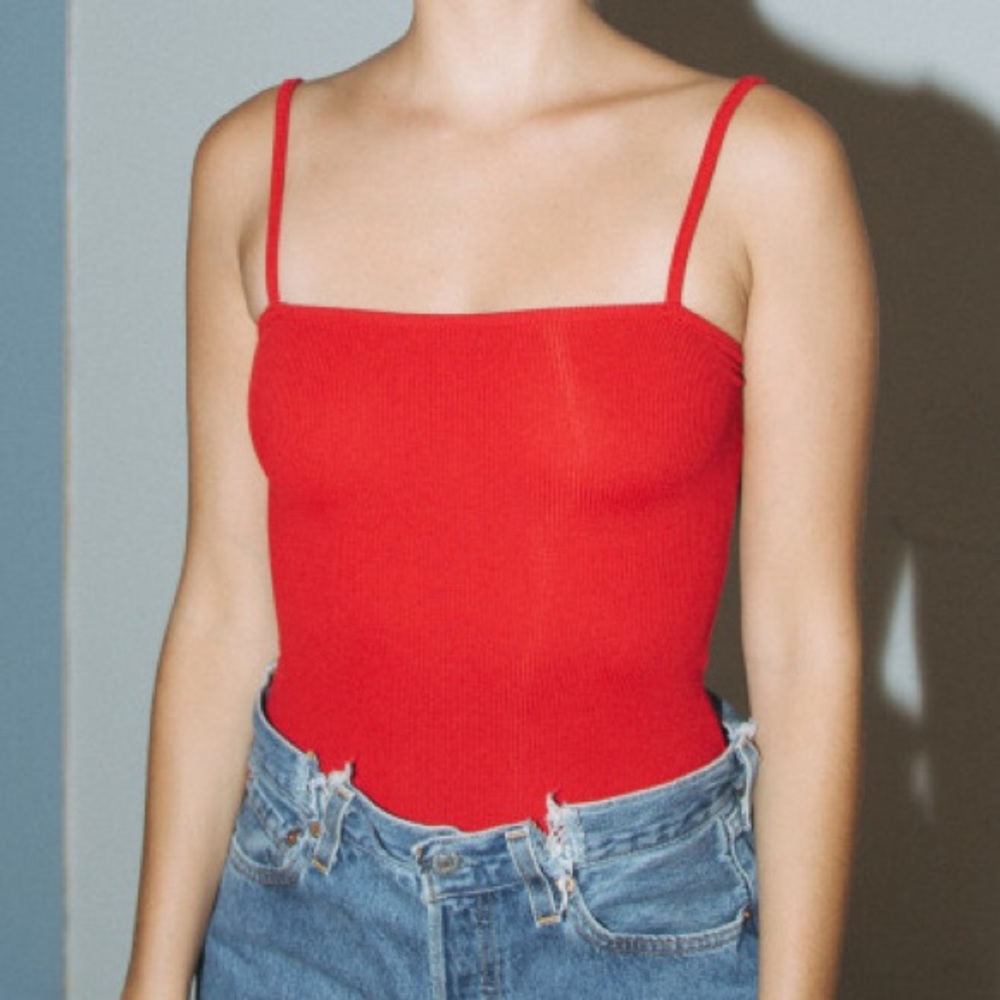 red brandy melville bodysuit